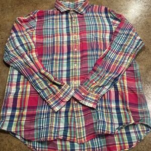 XXL Ralph Lauren Mens Plaid Multicolor Button Down Shirt Long Sleeve Classic Fit